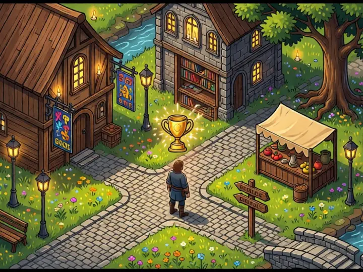 Member exploring the village